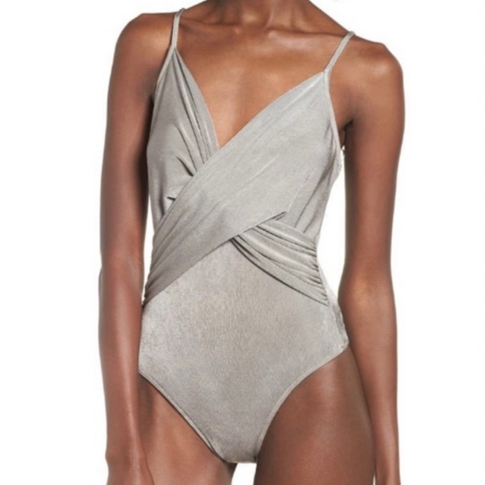 ASTR the label gray bodysuit